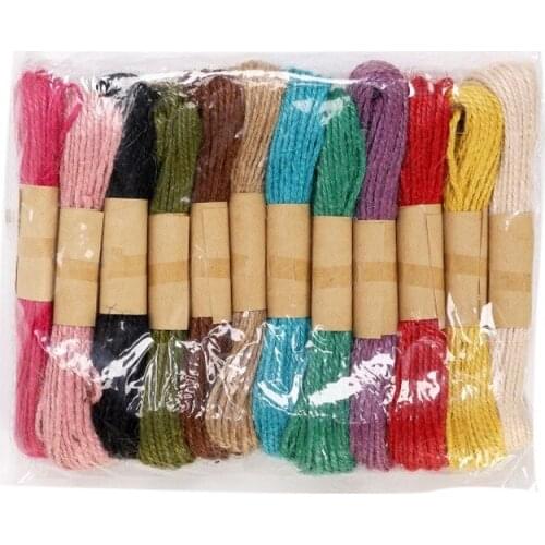 12 Styles of 1mmx10m Color Hemp Rope DIY Decoration Hand-woven Retro Style Photo Clip Jute Rope