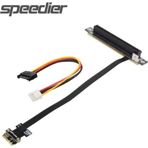 Brand New PCI Express 3.0 x16 Riser Card To M.2 NGFF WIFI A.E Key Riser Extender M.2 A+E Key To PCIe 16x Extension Cable 4P SATA