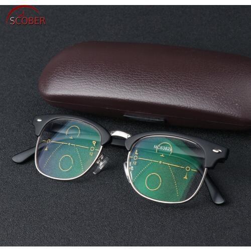 = SCOBER = Progressive Multifocal Reading Glasses 60s Vintage Retro Eyebrows Spectacles See Near And Far TOP 0 ADD +1 To +4