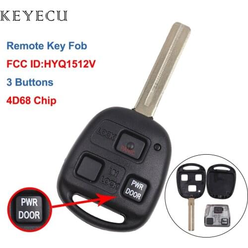 Keyecu Car Remote Key 3 Buttons with 4D68 Chip for Lexus ES300 GS300 GS400 GS430 IS300 LS400 - HYQ1512V