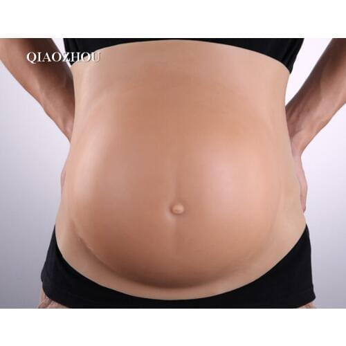 1700g 4~5 month real skin silicone belly fake pregnant baby bump