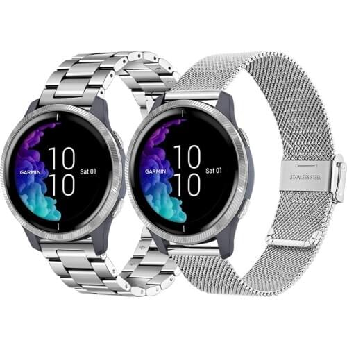 For Garmin venu / venu sq SmartWatch Strap Band Stainless Steel 20 / 22mm WatchStrap Quick Release Watchband Bracelet Wriststrap