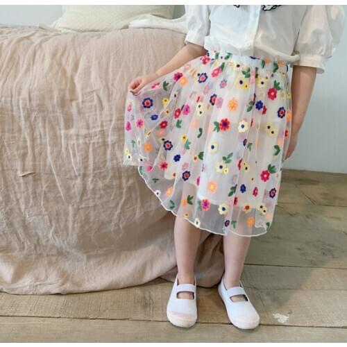 Spring Floral Printed Baby Girls Chiffon Skirts 2020 Children Skirts Korean Style Cute Toddlers Kids Party Vacation Skirts