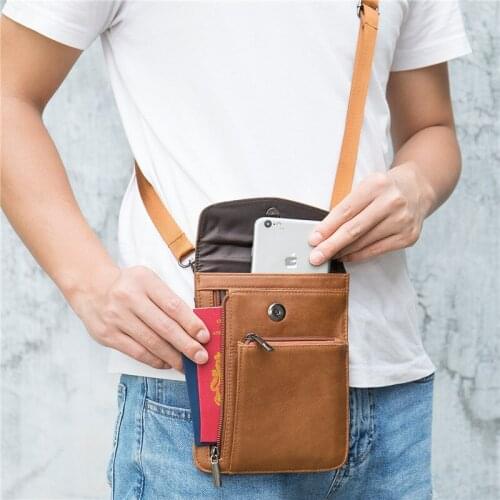 Small Mens Messenger Bag Men Leather Shoulder Bags Man Business Crossbody Bags For Phone Mini Male Leather Handbag Waist Bag
