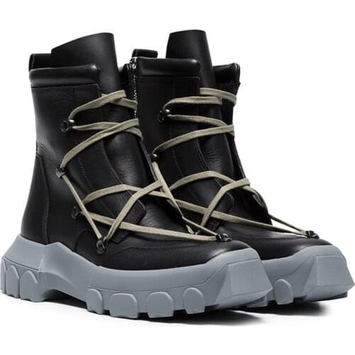 Warm Mens Winter Boots Thick Sole Man Boots Shoes High Street Military Boots 21#40/10E50