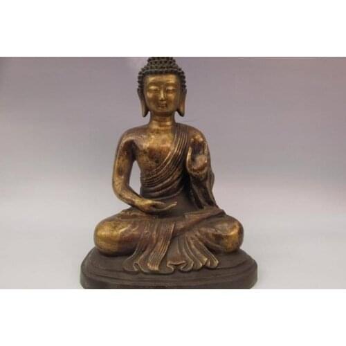 Tibet Buddhism Fane classical Copper Bronze Shakyamuni Tathagata Buddha Statue