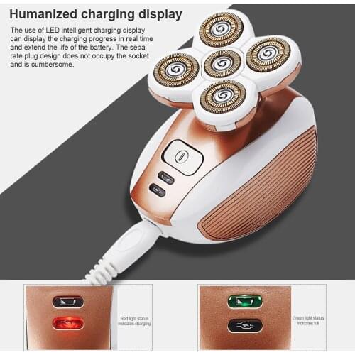 Women5-Head Painless Hair Remover Epilator USB Recharge Painless Hair Removal Electric Shaver Razor for Legs Face Lips Bikini