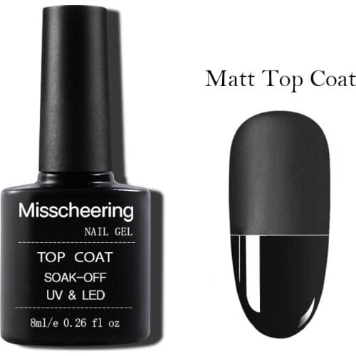 1Bottle Matt Top Coat UV Lamp Gel 8ml Soak Off Tempered Top Coat Long Lasting Nail Art Manicure Gel Lak Varnish Primer Tools