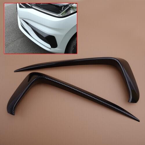 1Pair Carbon Fiber Style Front Bumper Fog Light Eyebrow Cover Trim Fit for VW Jetta MK7 2019