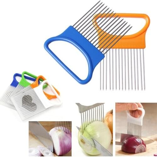 1Pcs Onion Cutter Onion Fork Fruit Vegetables Slicer Tomato Potato Cutter Knife Cutting Safe Aid Holder Kitchen Tools