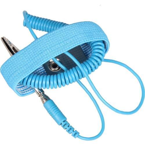 2pcs/set Portable Adjustable Antistatic Bracelet Wired Strap Discharge Wristband Ground Lead Workplace Safety Supplies Equipment