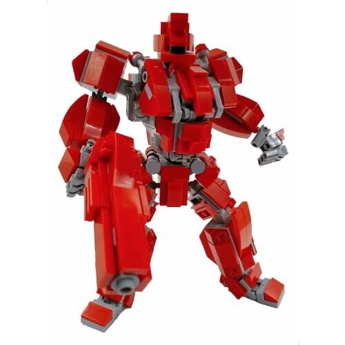 354Pcs MOC Mecha Series Mini Warfare Mecha Model Small Particle Building Blocks Educational Toy Gift Decor- Red Reaper