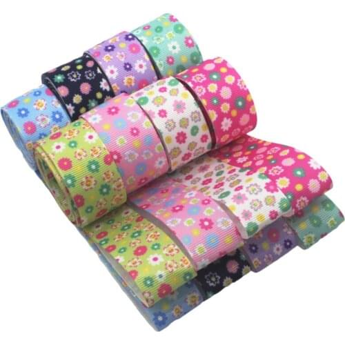 5 meters Floral Printed Grosgrain Ribbon for DIY Craft Hair Bow Gifts Wrapping Accessories wedding arrangement decoration