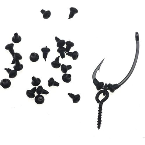 50pcs Fishing Hook Stops Beads Carp Fishing Accessories Stopper Green Black Carp Fishing Hair Chord Rig Pop UP Boilie Stop