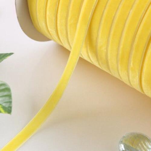 2/8" (6mm) Yellow Single Face Velvet Ribbon Lace Trimmings 20Yards