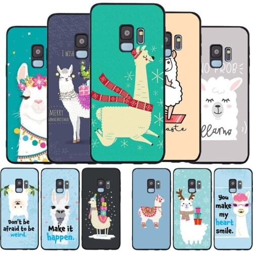 Alpaca black Soft phone Case For Samsung S20 S10 S9 S8 S7 edge Plus Lite For Note 8 9 10 A6 A7 A8 A9 2018