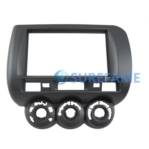 Double Din Audio Fascia for Honda Jazz Manual A/C RHD Radio Stereo GPS DVD Panel Dash Mount Installation Trim Kit Facia Cover