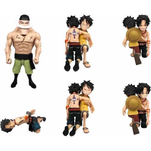 Anime One Piece Child Luffy Death of Ace Edward Whitebeard Newgate Tomb PVC Action Figure Collectible Model Toys Doll Gift 9pcs