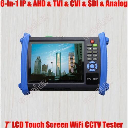 6-In-1 IP AHD TVI CVI SDI CVBS Analog Camera CCTV Tester 7" LCD Touch Screen WiFi Wireless ONVIF PoE TDR Optic Power Multimeter