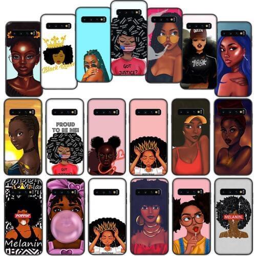 Queen Afro Melanin Poppin Soft Cover Case for Samsung Galaxy S8 S9 S10 Plus S10e S7 S6 Edge
