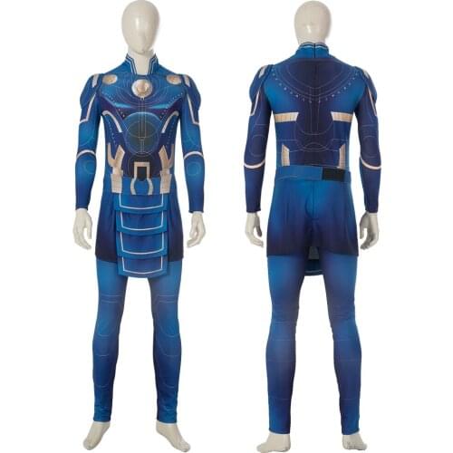 Movie Eternals Cosplay Costume Ikaris Blue Uniform Bodysuit Fancy Halloween Carnival Clothing Full Set