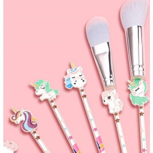 Fancy 7pcs Cosmetics Beauty Tool Makeup Brushes Powder Foundation Shadow Blush Highlighter Brush and Beauty Cute Comb