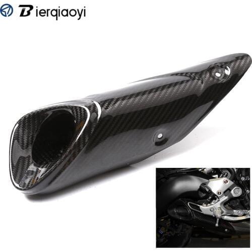 Motorcycle Carbon Fiber For Yamaha MT09 MT 09 MT-09 FZ-09 2014-2016 Exhaust System Muffler Pipe Escape Heat Shield Guard Cover