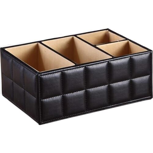 Desk Organizer 4 Compartments Pencil Remote Control Mobile Phone Business Cards Stapler Cosmetics Holder Storage Box Organizer