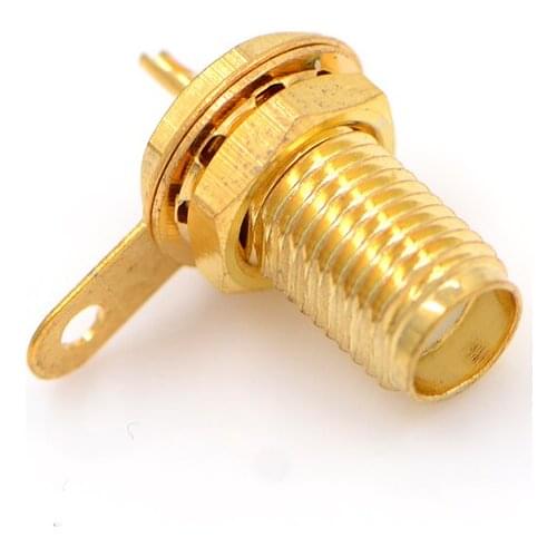 Newest 1pcs Brass SMA-KY RF Connector SMA Female Socket Jack Panel Mount with Nut Bulkhead Handle Straight Solder RF Connector