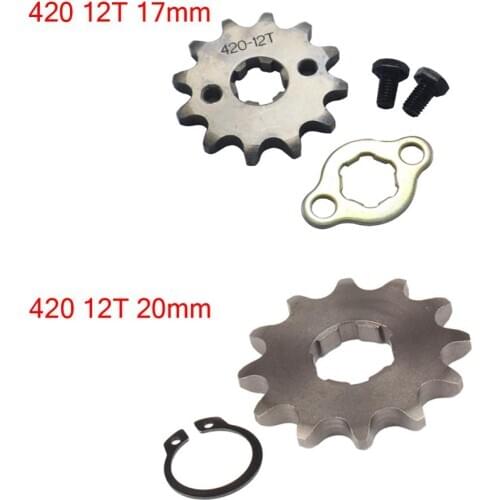 Front Engine 420# 17mm 20mm 12T Teeth Chain Sprocket With Retainer Plate Locker
