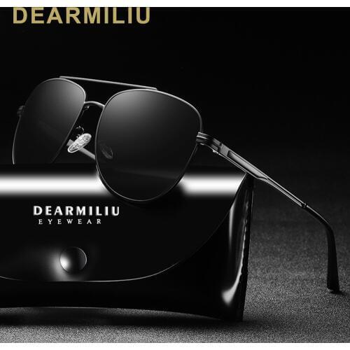DEARMILIU Design Mens Polarized Sunglasses Women Driving Alloy Frame Fashion Polit Sun Glasses Male UV400 Gafas De Sol For Men