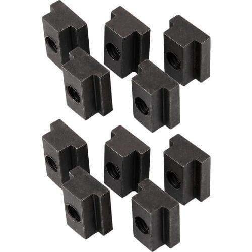 Steel T-Slot Nut, Black Oxide Finish, 3/8-16 Threads, 5/8 Height, 9/16 Slot Depth