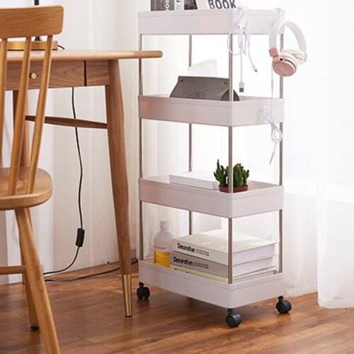 Kitchen/Bathroom Storage Cart Mobile Shelving Unit Rack Cabinet Living Room Home Furniture Fruits Movable Wheels Shelf