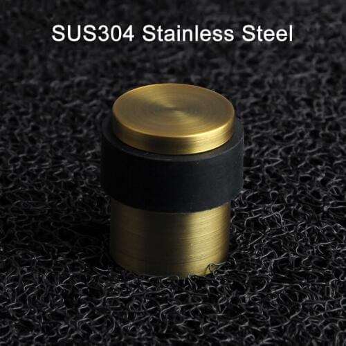 Top Quality 1PCS/2PCS/6PCS SUS304 Stainless Steel Solid Door Stopper Powerful Floor-mounted Door Holder Catch Rubber Door Stops