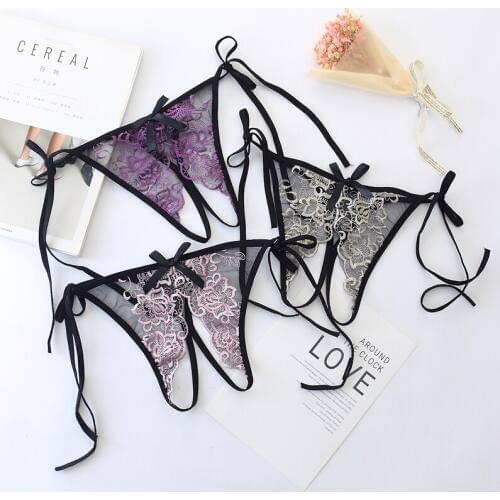 Female Lace Panties Thong G-string Lace Sexy Underwear Womens Panties Low Waist string Lingerie Ladies Briefs Intimates Thongs