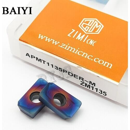10pcs APMT1135PDER-M2 ZM1135 cutting turning tools Milling Cutter HRC65 Carbide Insert Milling Machine Tool APMT1135PDER