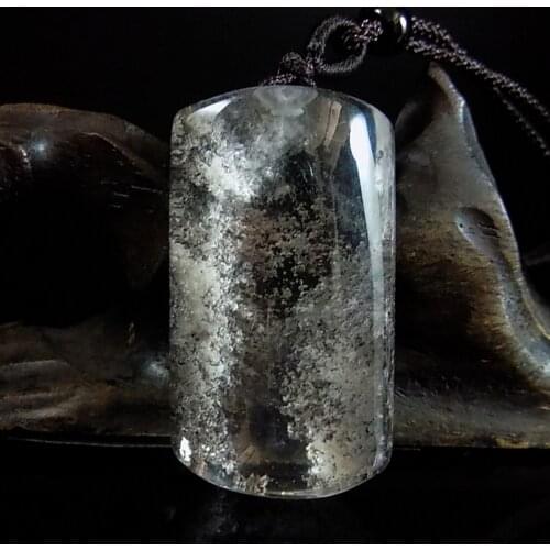 100% Natural Ghost Crystal Pendant Phantom Quartz Gem Healing Gemstone Peace Tablet Simple Design Gift For Men And Women 0005