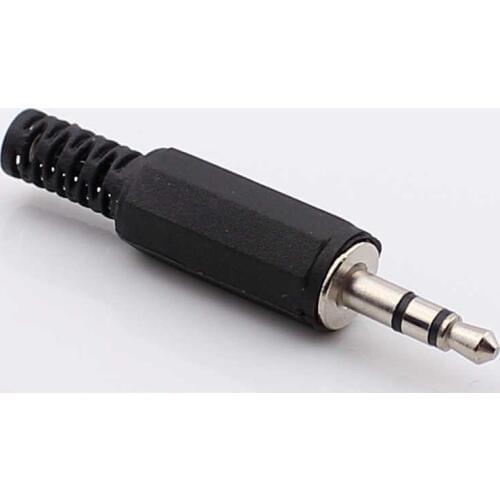 100Pcs Audio Jack Plug Headphone male Connector 3.5mm jack plug 3.5 stereo plug with Black Plastic LX1 Housing for phone