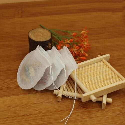 100 Pieces Disposable Tea Filter Bags Tea infusers Empty Muslin Drawstring Seal Filter Tea Bags Drawstring Herb Loose Tea bag