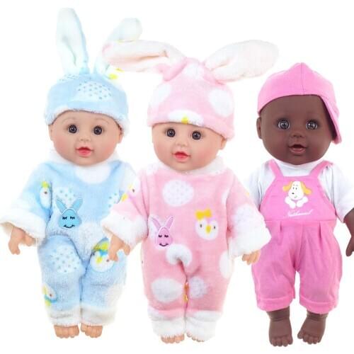 30cm simulation baby dolls full vinyl doll rebirth infant baby African black doll toy bebe reborn