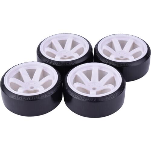 4Pcs AUSTAR Drift Car Tire Wheel Rim Hard Wheel Tyre for 1/10 Traxxas HSP Tamiya HPI Kyosho On-road Drifting RC Car Vehicle Part