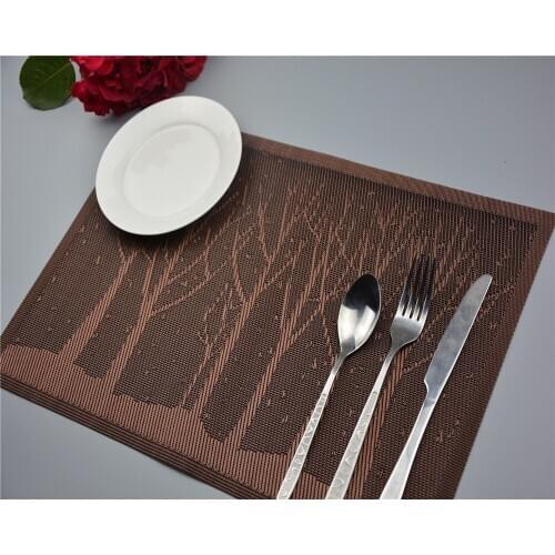 4pcs/Lot 3 Colors 30x45cm PVC Western-style pad jacquard place mat classic modern hotel tableware coasters anti-skid pad J0814