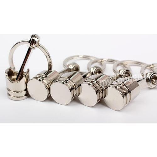 Lot 5PCS Hot Chrome Engine Silvery Piston Keyring Key Chain Keychain Keyfob Wholesale Price