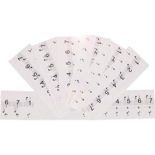 5pcs/set Creative Keyboard Sticker Transparent Piano Keyboard Sticker 54/61/88 Key Electronic Keyboard Sticker