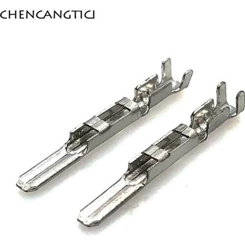 50 Pcs Automotive Crimping Wire Terminal Metal 2.8MM Male Splice Pins For TE Tyco AMP Fuel Injector Connector Plug 282189-1