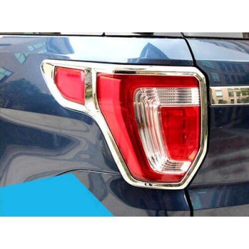ABS Plastic Chrome Rear Tail Light Lamp Cover Trim 2pcs For Ford Explorer 2016