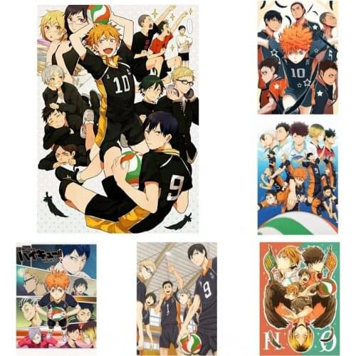 Anime Poster Volleyball Boy Canvas Painting Haikyuu Japanese Style Cartoon Poster Wall Art Pictures For Living Room Cuadros