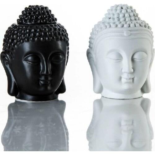 Buddha Head Aromatic Oil Burner Ceramic Aromatherapy Lamp Candle Aroma Furnace Oil Lamp Essential Home Decoration Incense Burner