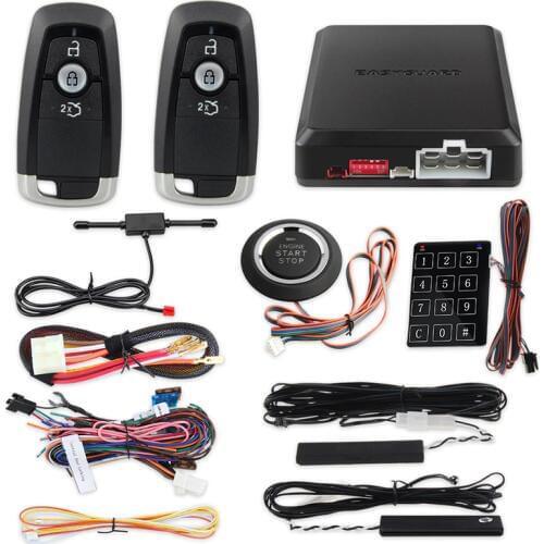 EASYGUARD car alarm passive keyless entry remote engine starter stop push button password entry backup