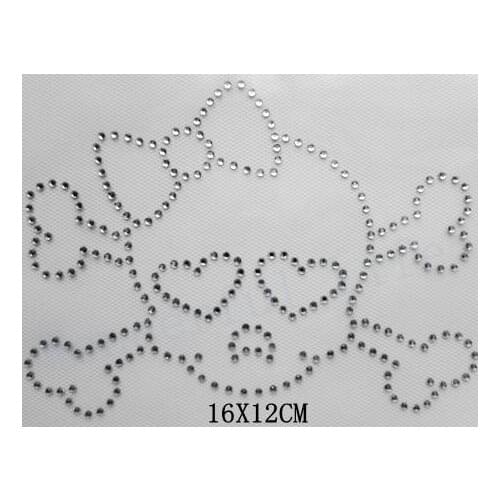 Free shipping GIRLS SKULL & BONES in hotfix Rhinestone Iron On Heat Transfer for girls